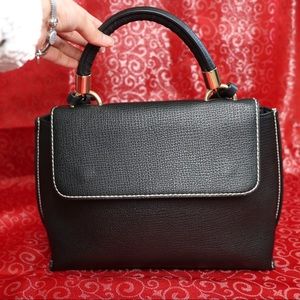 Black Faux Leather Bag